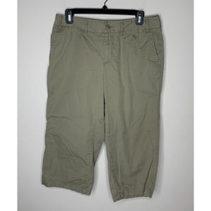 Dockers Favorite Fit Womens Size 8 Capri Pants Khaki Tan Cotton Flat Front